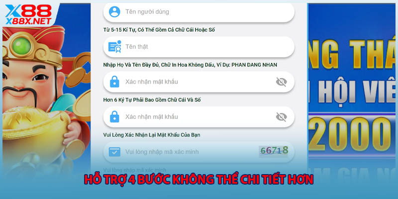Hỗ trợ 4 bước không thể chi tiết hơn
